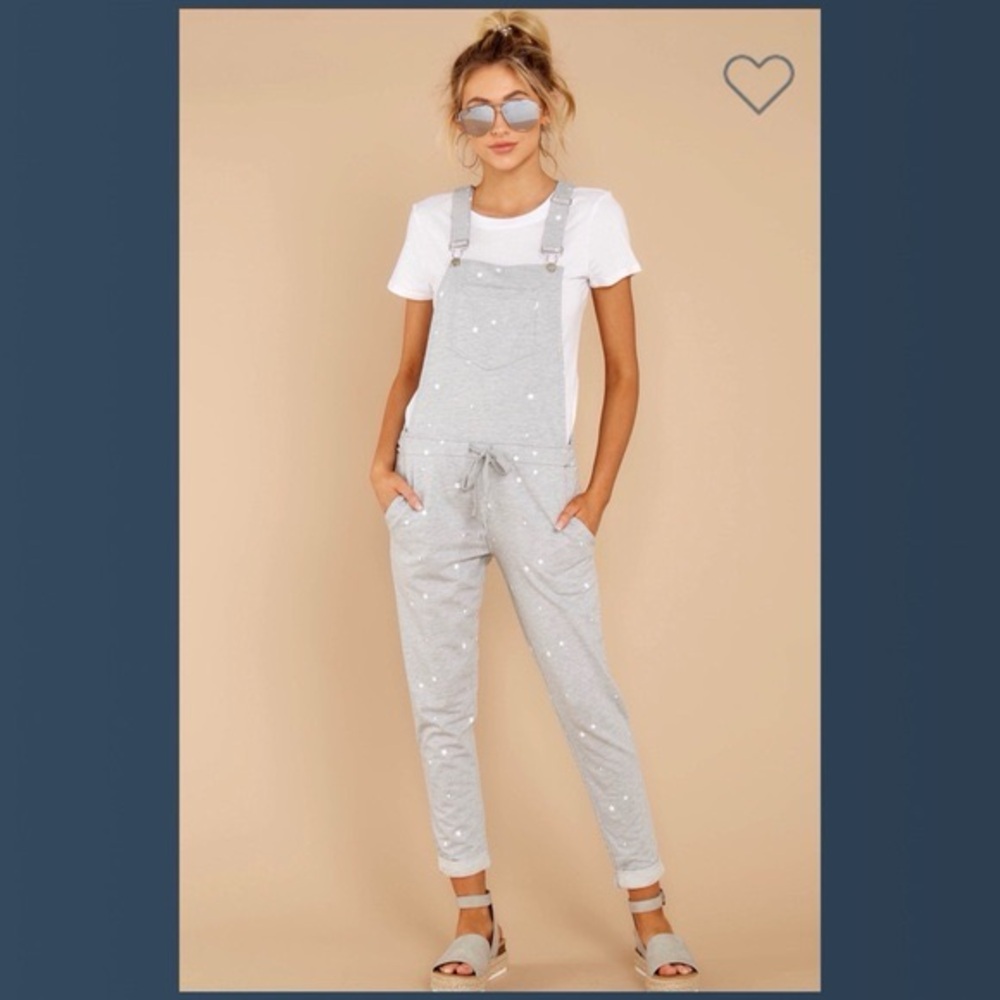 Z Supply Light Gray Star Overalls.